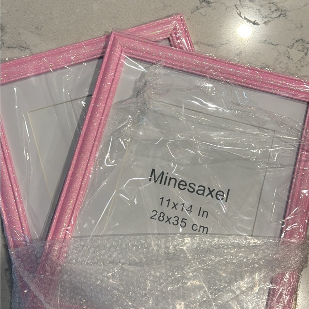 Set of 2 Pink Glitter Frames ✨ 11x14 Glam/Y2K Room Decor